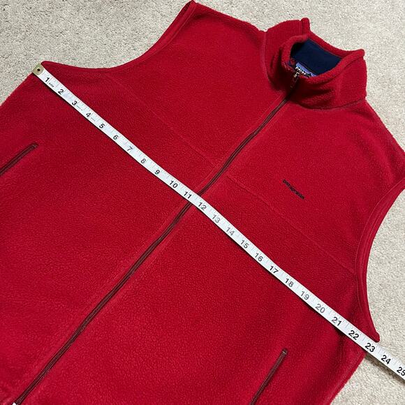 Vintage Patagonia Synchilla Red Full Zip Vest Large - Picture 6 of 6